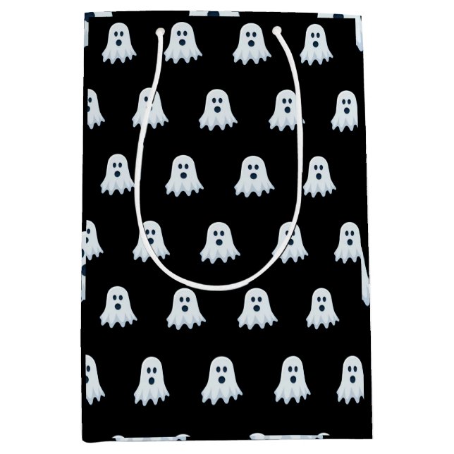 Scary Ghost Pattern black and white  Medium Gift Bag (Front)