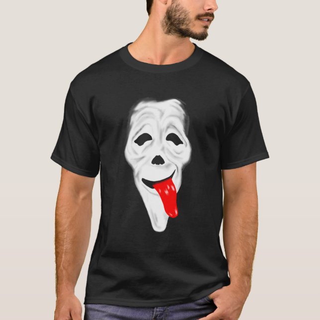 Scary Ghost Wassup Face Stoner Horror Movie Comedy T-Shirt (Front)