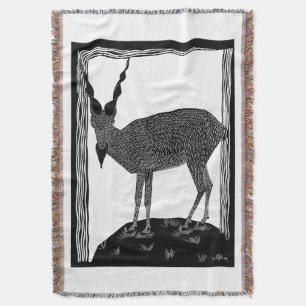 Scary goat in your blanket! Abstract Throw Blanket