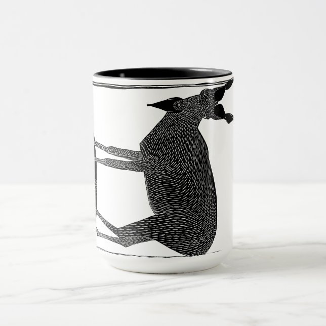 Scary goat when you drink coffee! Abstract Mug (Center)