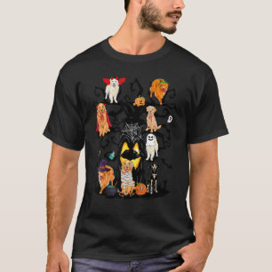 Scary Golden Retriever Dogs Tree Halloween Costu T-Shirt
