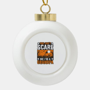 Scary Grandpa Vintage Halloween Shirt Design_1 Ceramic Ball Christmas Ornament