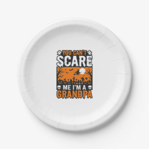 Scary Grandpa Vintage Halloween Shirt Design_1 Paper Plate