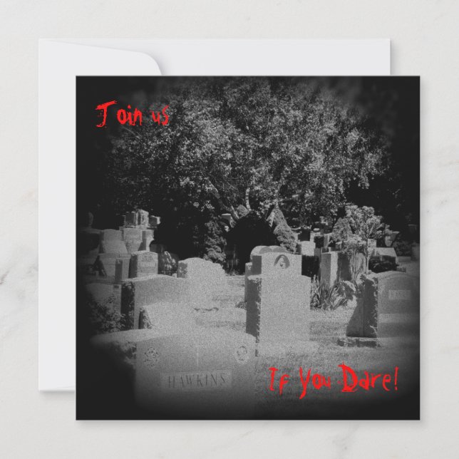 Scary Graveyard Halloween Invitation (Front)