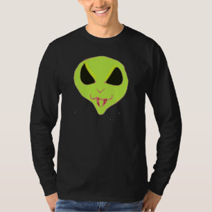 Scary green Alien face fangs Shirts