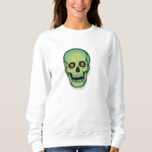 Scary Green Skull Halloween Sweatshirt