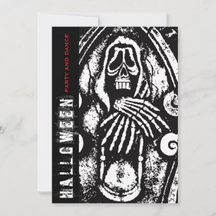 Scary Grim Reaper Death Skeleton Halloween Party Invitation