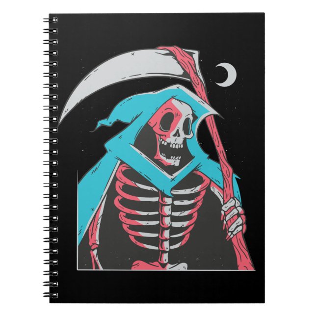Scary Grim Reaper Halloween Costume Notebook (Front)