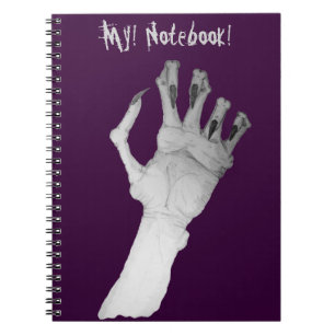 Scary gruesome monster gnarled hand spiral notebook