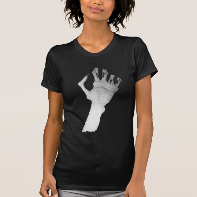 Scary gruesome monster hand with long nails art T-Shirt (Front)