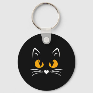 Scary Halloween Black Cat Boys Girls Kids Funny Key Ring