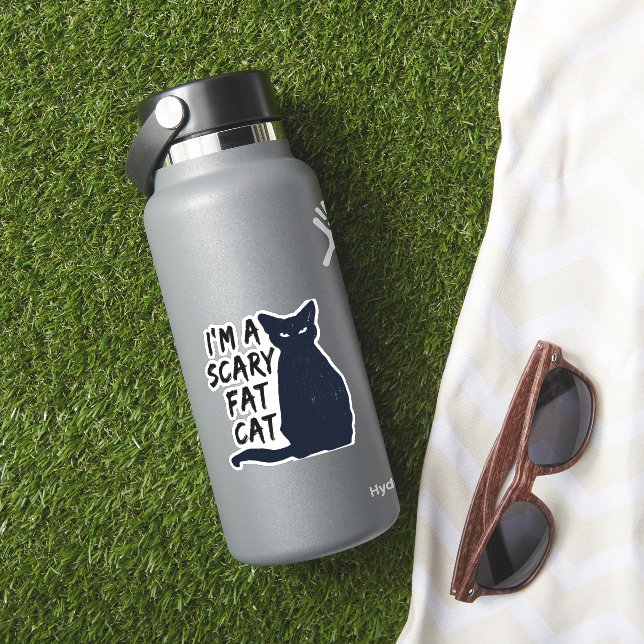 Scary Halloween Black Cat Design graphic (HydroFlask Insitu)