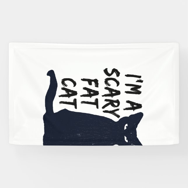 Scary Halloween Black Cat Design graphic Banner (Horizontal)