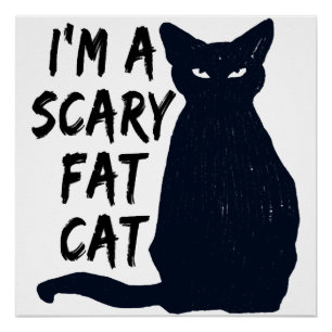 Scary Halloween Black Cat Design graphic Poster
