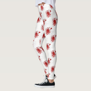 Scary Halloween Blood Bloody Splatters Costume Leggings