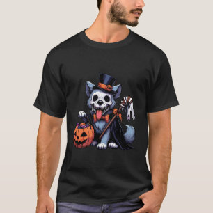 Scary Halloween Cat Ghost Spooky Candy Bag T-Shirt