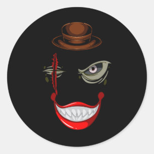 Scary Halloween Clown Character Horror Movie Evil Classic Round Sticker