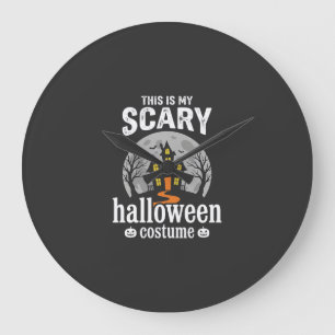 Scary Halloween Costume Haunted House Design Large Clock