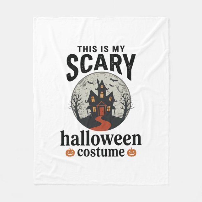 Scary Halloween Costume Haunted House Vector Desig Fleece Blanket (Front)