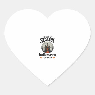 Scary Halloween Costume Haunted House Vector Desig Heart Sticker