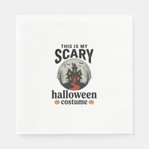 Scary Halloween Costume Haunted House Vector Desig Napkin