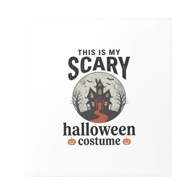 Scary Halloween Costume Haunted House Vector Desig Notepad (Front)