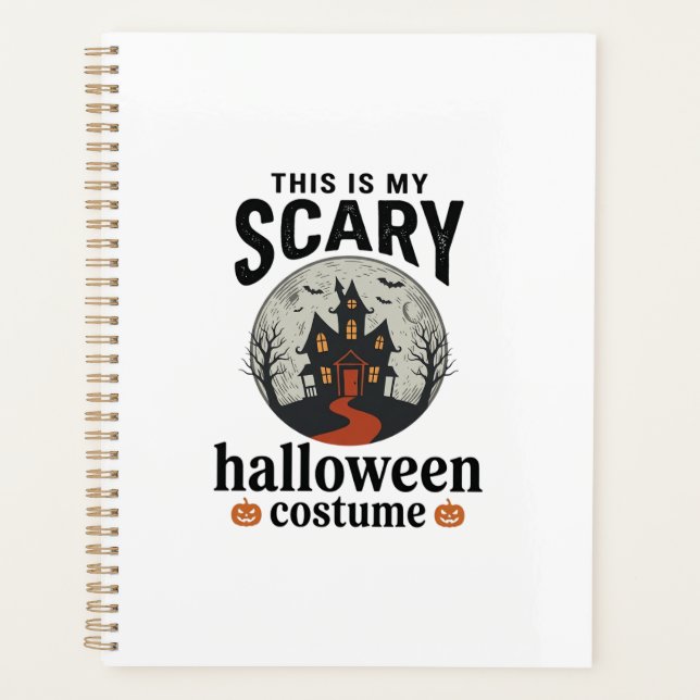 Scary Halloween Costume Haunted House Vector Desig Planner (Front)