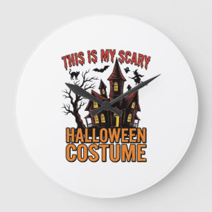 Scary Halloween Costume Haunted House Vintage Shir Large Clock