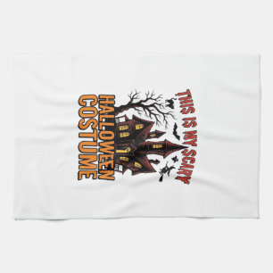 Scary Halloween Costume Haunted House Vintage Shir Tea Towel