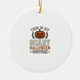 Scary Halloween Costume Pumpkin Vintage Shirt Desi Ceramic Tree Decoration
