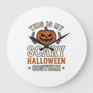 Scary Halloween Costume Pumpkin Vintage Shirt Desi Large Clock