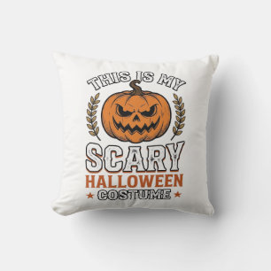 Scary Halloween Costume Pumpkin Vintage Vector Des Cushion
