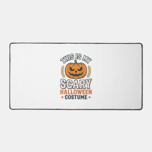 Scary Halloween Costume Pumpkin Vintage Vector Des Desk Mat