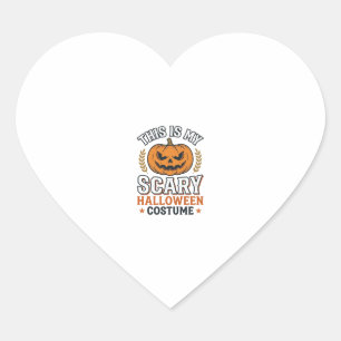 Scary Halloween Costume Pumpkin Vintage Vector Des Heart Sticker