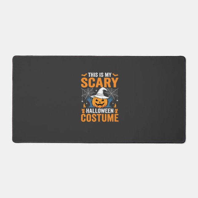 Scary Halloween Costume Pumpkin Witch Design Desk Mat (Front)