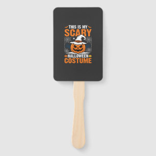 Scary Halloween Costume Pumpkin Witch Hat Design_1 Hand Fan