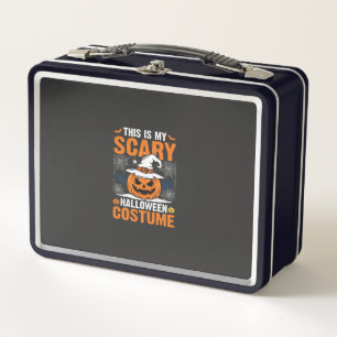 Scary Halloween Costume Pumpkin Witch Hat Design_1 Metal Lunch Box