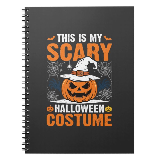 Scary Halloween Costume Pumpkin Witch Hat Design_1 Notebook (Front)