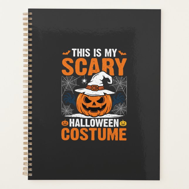 Scary Halloween Costume Pumpkin Witch Hat Design_1 Planner (Front)