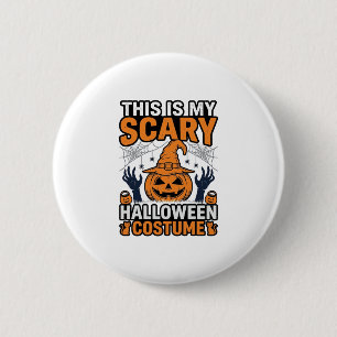 Scary Halloween Costume Pumpkin Witch Hat Shirt_1 6 Cm Round Badge