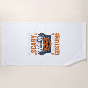 Scary Halloween Costume Pumpkin Witch Hat Shirt_1 Beach Towel