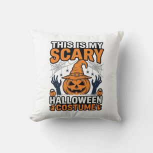 Scary Halloween Costume Pumpkin Witch Hat Shirt_1 Cushion