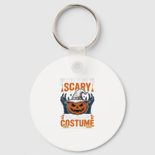 Scary Halloween Costume Pumpkin Witch Hat Shirt_1 Key Ring