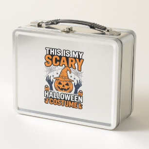 Scary Halloween Costume Pumpkin Witch Hat Shirt_1 Metal Lunch Box