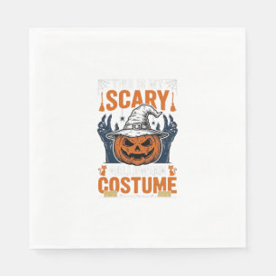 Scary Halloween Costume Pumpkin Witch Hat Shirt_1 Napkin