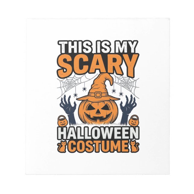Scary Halloween Costume Pumpkin Witch Hat Shirt_1 Notepad (Front)