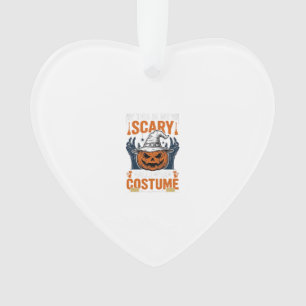 Scary Halloween Costume Pumpkin Witch Hat Shirt_1 Ornament