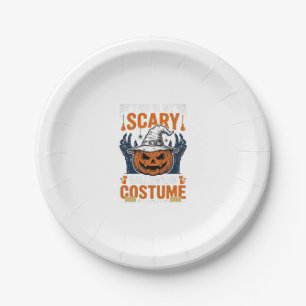 Scary Halloween Costume Pumpkin Witch Hat Shirt_1 Paper Plate