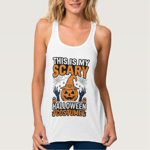 Scary Halloween Costume Pumpkin Witch Hat Shirt_1 Singlet