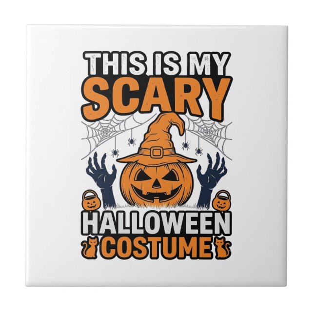 Scary Halloween Costume Pumpkin Witch Hat Shirt_1 Tile (Front)